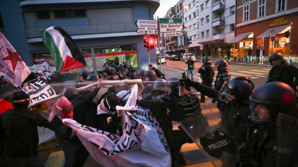 Pro-Palestinian protesters, police clash in Basel during Eurovision