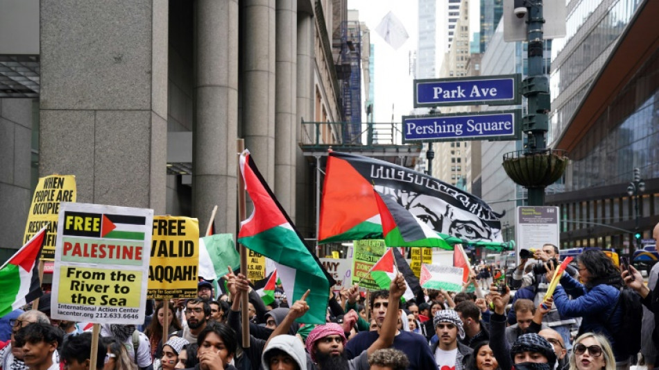 Palestinian supporters, pro-Israel counter-protestors rally in Manhattan 