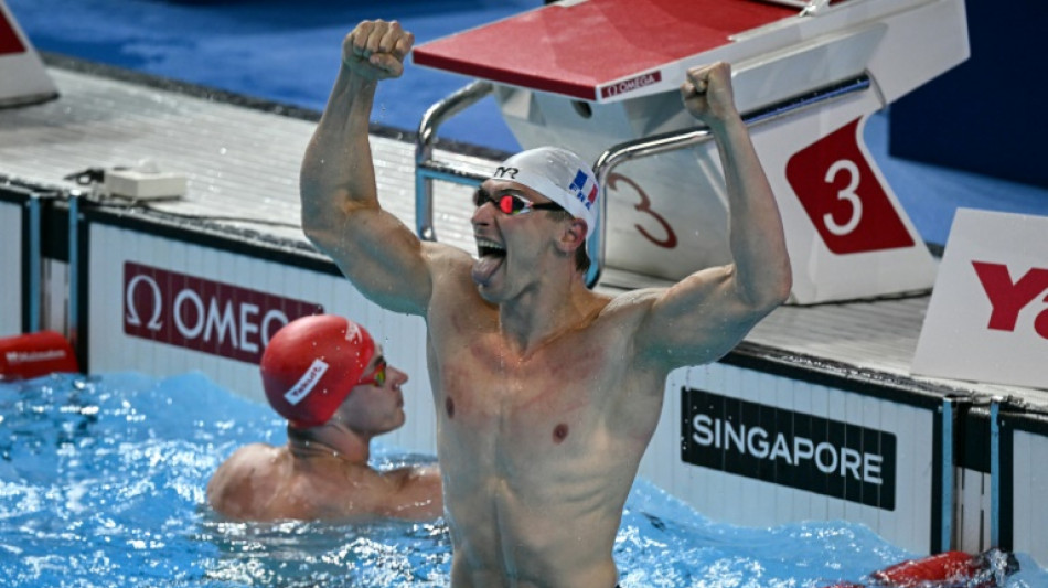 Mondiaux de natation: Maxime Grousset en or sur 50 m papillon, premier titre des Bleus