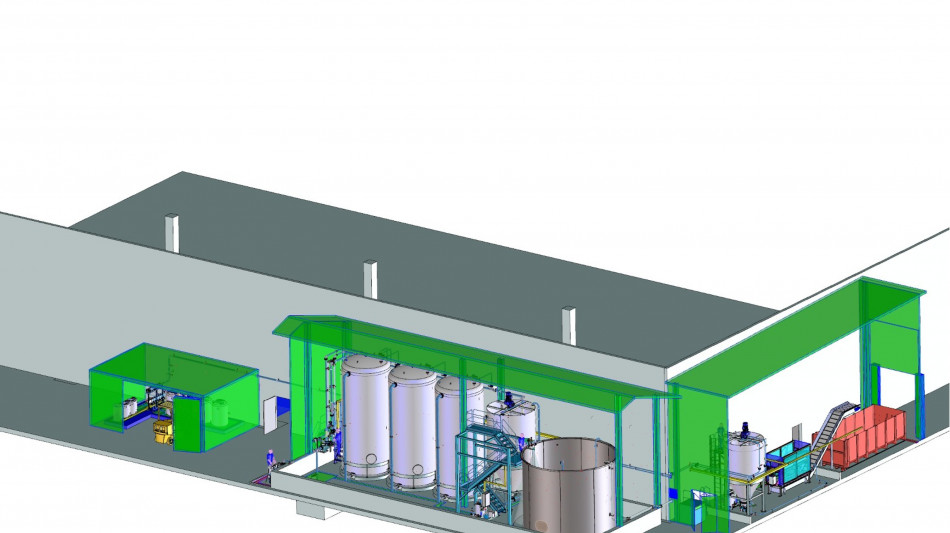 Sale e salamoia del prosciutto riciclati con nuovo impianto