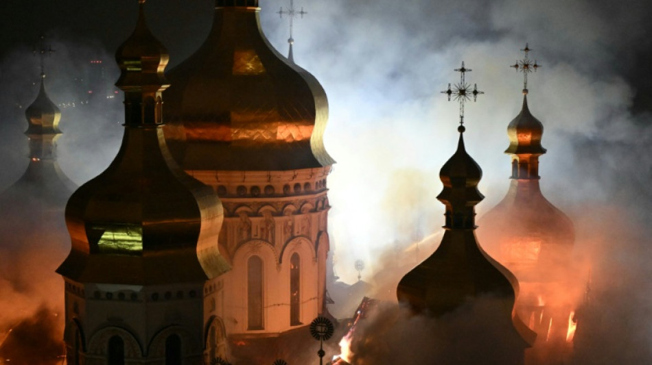 Deadly strikes on Ukraine leave Kyiv cathedral in flames