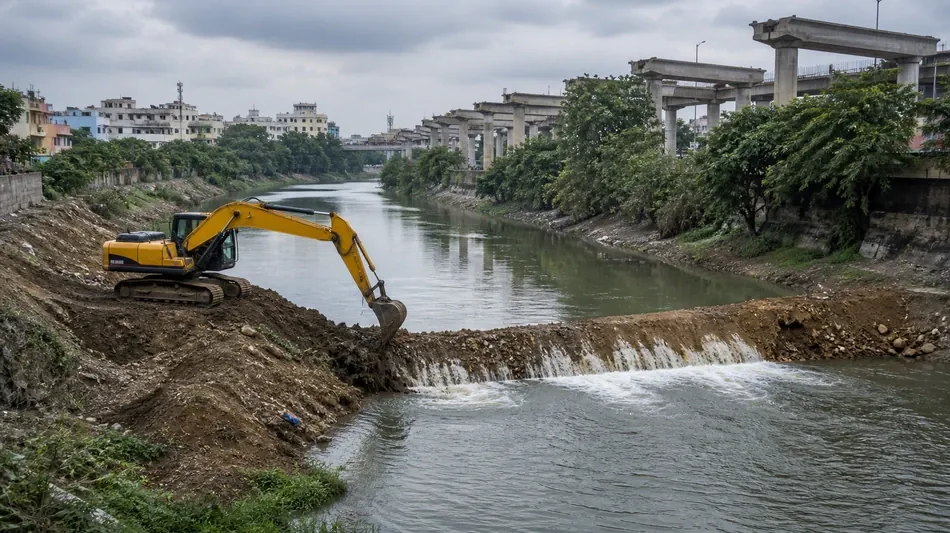 NHAI Starts Removing Temporary Cooum River Bunds Ahead of Northeast Monsoon