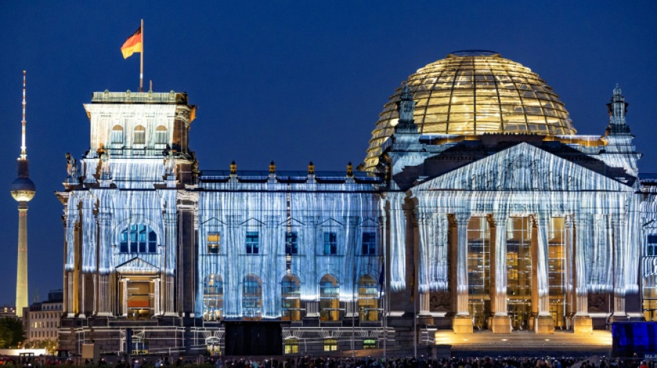30 years on, Berlin light show recreates Christo's 'Wrapped Reichstag'